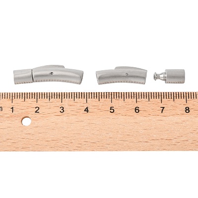 Tarnish Resistant Column 304 Stainless Steel Matte Bayonet Necklace Clasps STAS-I013-4mm-A-1