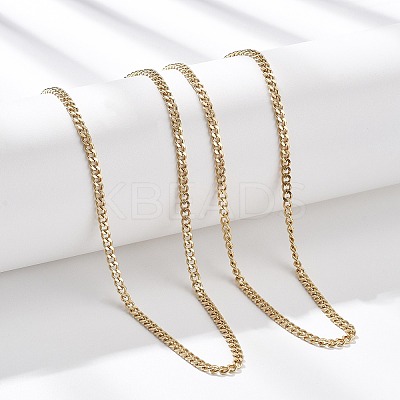 3.5MM 304 Stainless Steel Curb Chain Necklaces NJEW-T016-10G-1