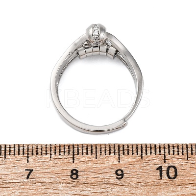 Brass Micro Pave Clear Cubic Zirconia Finger Rings for Women Ease Anxiety RJEW-S624-05P-01-1
