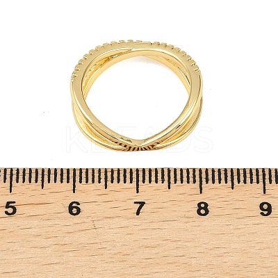 Brass Micro Pave Cubic Zirconia Finger Rings RJEW-D340-01G-02-1