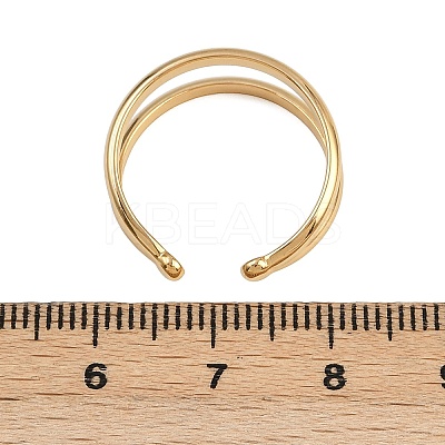 304 Stainless Steel Adjustable Open Cuff Rings for Women RJEW-K301-05G-1