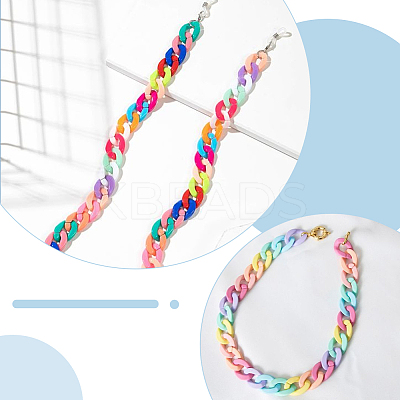 400Pcs Opaque Acrylic Twist Quick Link Connectors with 25Pcs Opaque Acrylic Lobster Claw Clasps with 50Pcs Aluminum Wire Open Jump Rings FIND-SP0002-70-1