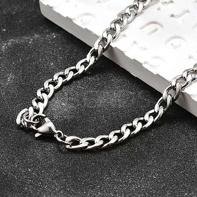 Tarnish Resistant 304 Stainless Steel Curb Chain/Twisted Chain Necklace Making STAS-A028-N122P-1
