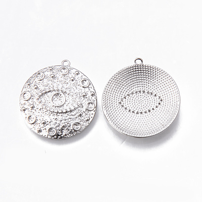 Brass Micro Pave Clear Cubic Zirconia Pendants KK-N232-166-NF-1