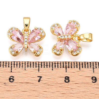 Brass Micro Pave Cubic Zirconia Charms X-KK-N254-229G-1