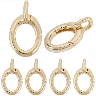 6Pcs Brass Spring Gate Rings FIND-SC0010-95-1