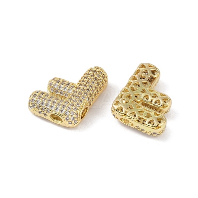 Brass Micro Pave Clear Cubic Zirconia Pendants KK-Z041-01G-F-1