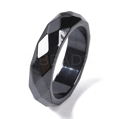 Magnetic Synthetic Hematite Finger Ring for Men Women RJEW-A047-01H-1