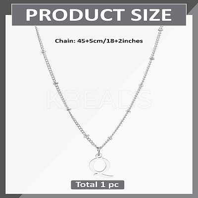 1Pc Brass Chain & 304 Stainless Steel Letter Pendant Necklaces NJEW-LP0001-35Q-P-1