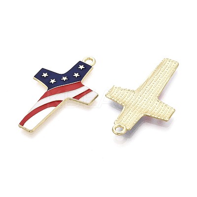 Independence Day Alloy Enamel Pendants ENAM-T021-77A-G-1