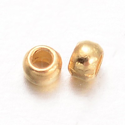 Rondelle Brass Crimp Beads KK-L134-33G-01-1