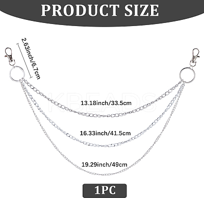 Alloy Multilayer Chain Belts for Pants AJEW-WH20018-128P-1