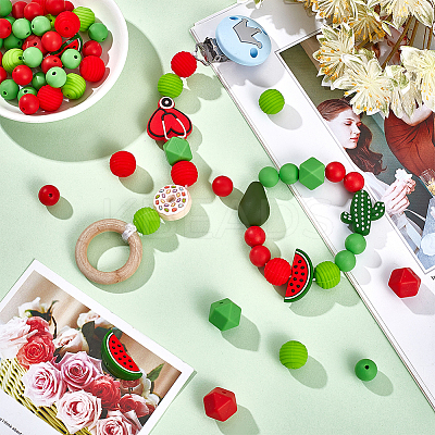 7 Style Food Grade Eco-Friendly Silicone Beads SIL-CA0001-29-1