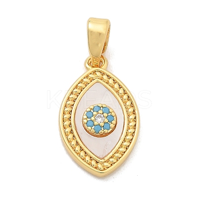 Brass Micro Pave Cubic Zirconia Pendents KK-M303-01G-11-1