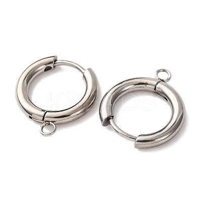 201 Stainless Steel Hoop Earring Findings STAS-D379-05D-P-1