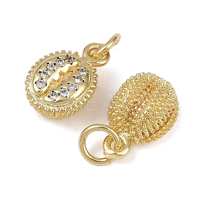 Brass Micro Pave Cubic Zirconia Pendants KK-I358-061G-A-1