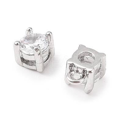 Brass Micro Pave Cubic Zirconia Pendants KK-D382-04P-01-1