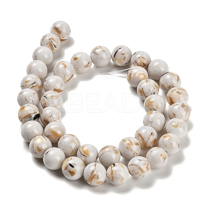 Assembled Synthetic Stone and Trochus Shell Beads Strands G-B128-08D-01-1
