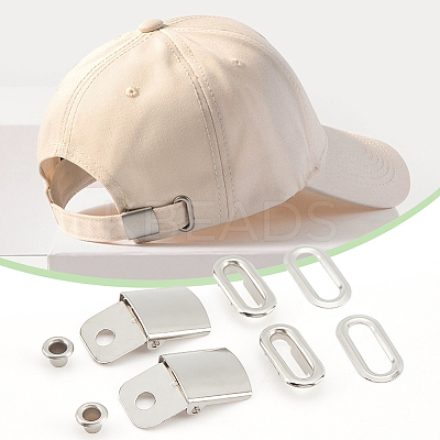 30 Sets Stainless Steel Peaked Cap Adjuster Kits FIND-BC0004-67P-1