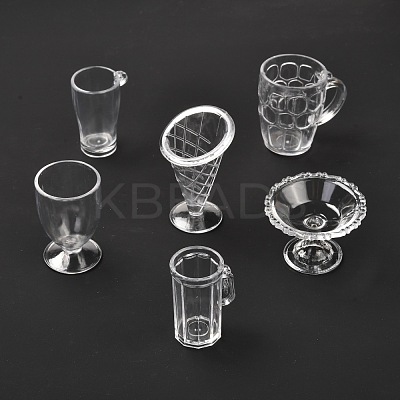 6Pcs Transparent Plastic Food Play Cup Set AJEW-K030-06-1