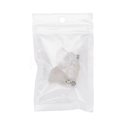 3Pcs Electroplate Natural Crystal Pendants G-FS0001-33-1
