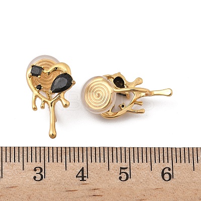 Brass Micro Pave Cubic Zirconia Clip-on Earrings EJEW-K286-11G-1