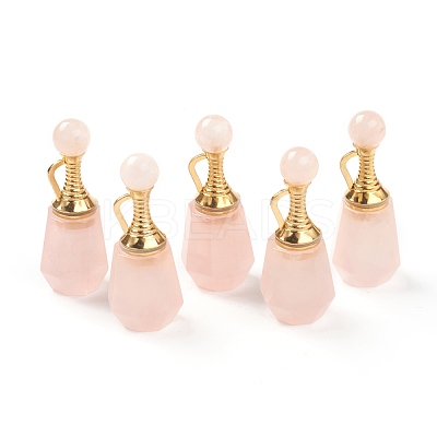 Faceted Natural Rose Quartz Pendants G-H252-A04-1