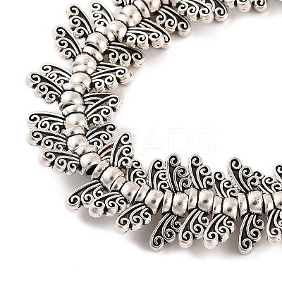 Tibetan Style Wing Alloy Bead Strands TIBEB-O007-22-LF-1