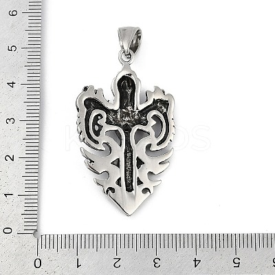 304 Stainless Steel Big Pendants STAS-F310-20AS-1