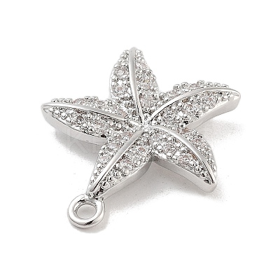 Brass Pave Clear Cubic Zirconia Pendants LS-KK-Z061-09P-01-1