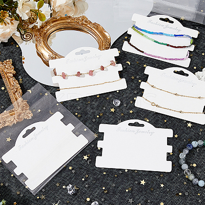 100Pcs Paper Bracelet Display Cards CDIS-WH0027-11A-01-1