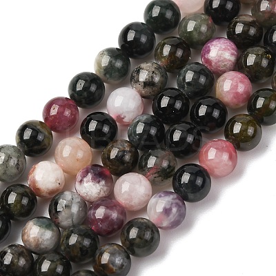 Natural Multicolor Tourmaline Beads Strands G-K402-A01-6mm-1