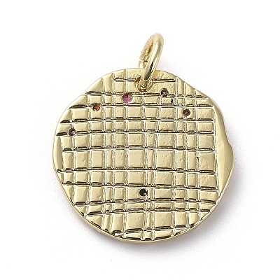 Brass Micro Pave Cubic Zirconia Pendants X-ZIRC-G157-03L-01G-1