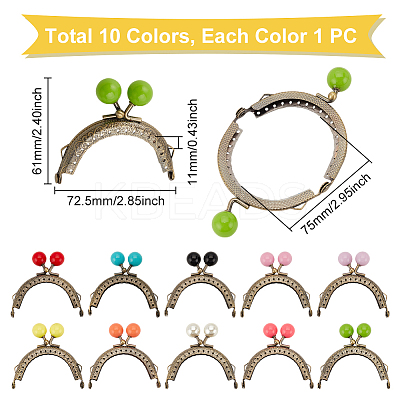 10Pcs 10 Colors Iron Kiss Lock Bag Handle FIND-UN0016-59AB-1