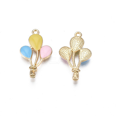 Rack Plating Alloy Enamel Pendants ENAM-N055-089C-1