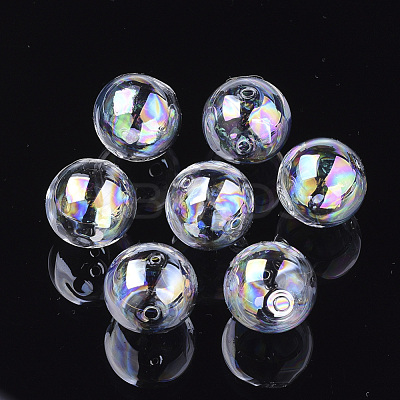 Handmade Blown Glass Globe Beads X-DH017J-1-20mm-AB-1