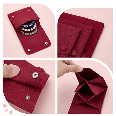 3Pcs 3 Styles Microfiber Flip Jewelry Bags ABAG-AR0001-06A-1