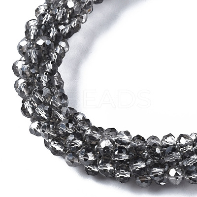 Faceted Transparent Glass Beads Stretch Bracelets BJEW-S144-002B-06-1