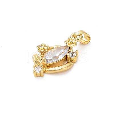 Brass Micro Pave Cubic Zirconia Pendants KK-M314-12G-1