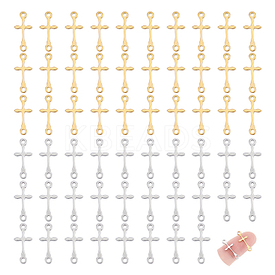 60Pcs 2 Colors 201 Stainless Steel Connector Charms STAS-UN0061-93-1