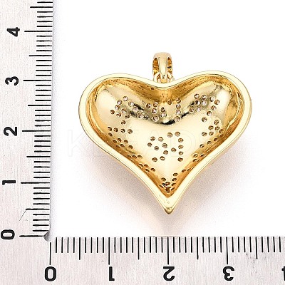 Brass Micro Pave Clear Cubic Zirconia Pendants KK-N268-97A-G-1