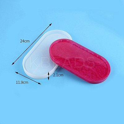 Oval DIY Food Grade Silicone Coaster Molds PW-WG75260-01-1