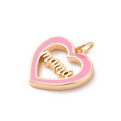 Mother's Day Brass Enamel Pendants KK-D360-21G-01-1