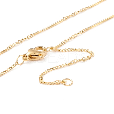 Ion Plating(IP) 304 Stainless Steel Square with Shell Pendant Necklace for Women NJEW-F292-06G-1