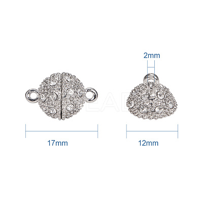 Alloy Rhinestone Magnetic Clasps RB-PH0005-02-1