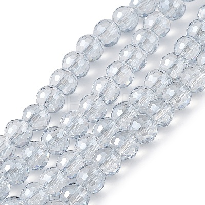 Transparent Electroplate Glass Beads Strands EGLA-F151-PL03-1