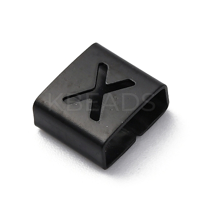 Ion Plating(IP) 304 Stainless Steel Square Slide Charms STAS-L132-15X-B-1