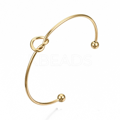 304 Stainless Steel Love Knot Cuff Bangle Making LS-MAK-S073-001G-1