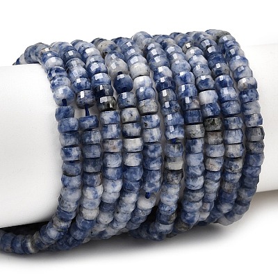 Natural Blue Spot Jasper Heishi Beads Strands G-A299-A14-01-1