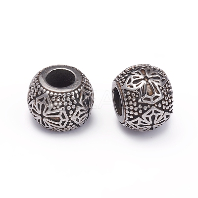 304 Stainless Steel European Beads STAS-G220-37AS-1